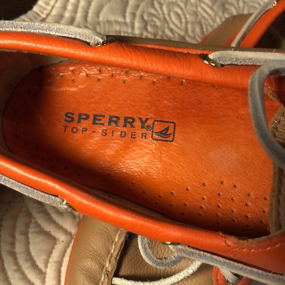 🧡Sperry Topsiders Classic leather tie laces, boat shoes cute silver back detail - Picture 4 of 12